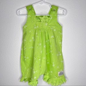 Boutique Keedo lime green romper sz 6-12 mo